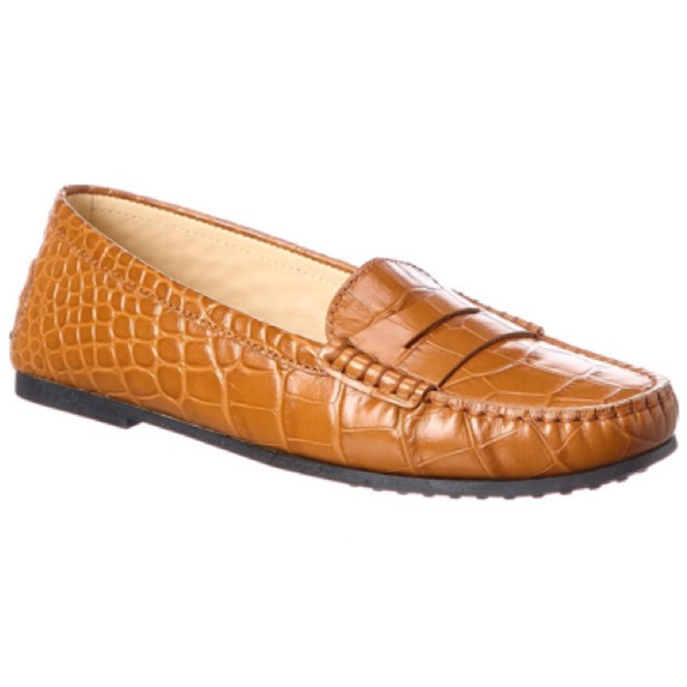 Tod’s Gommino Croc-embossed leather loafers
